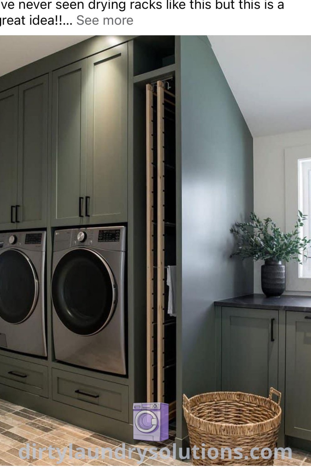 A clean and functional laundry room equipped with a washer and dryer, showcasing modern cabinetry and organized design ideas. Discover inspiring solutions for your home at dirtylaundrysolutions.com.