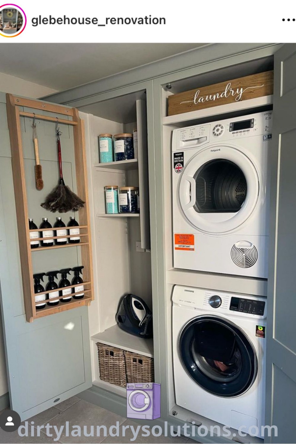 A top loader washer and dryer in a cozy laundry room with shelves, showcasing unique organization ideas and decor. Explore inspiring laundry room renovation ideas and solutions at dirtylaundrysolutions.com.