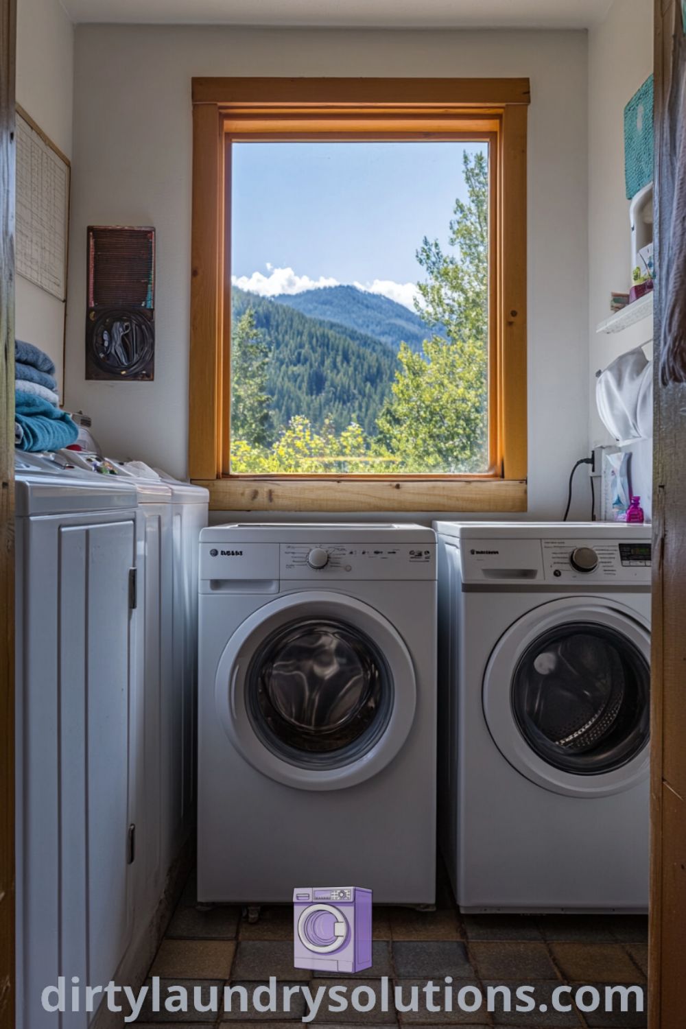 Cozy laundry room with a well-used washer and dryer, charming white cabinets, and soft daylight creating a warm atmosphere. Discover unique ideas for your home and practical solutions at dirtylaundrysolutions.com.